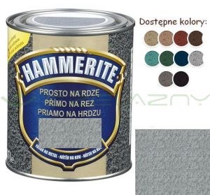 HAMMERITE Srebrno - Szary - 250ml 0,7L 2,5L - młotkowy