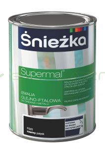 SUPERMAL CZARNY RAL9005 połysk - 0,2L - Emalia olejno-ftalowa