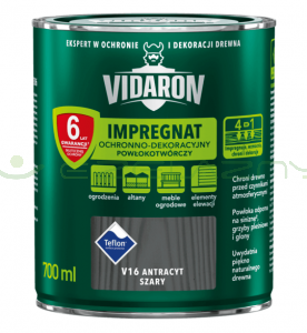 VIDARON Impregnat Powłokotwórczy - V16 Antracyt Szary - 0,7L