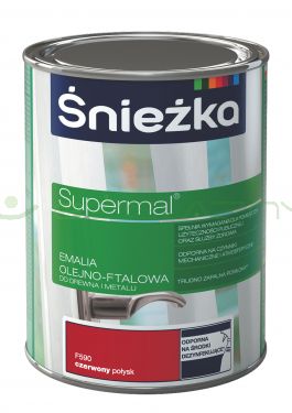 SUPERMAL CZERWONY F590 połysk - 5L - Emalia olejno-ftalowa