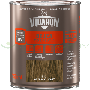 Vidaron bejca B12 Antracyt szary 0,2L