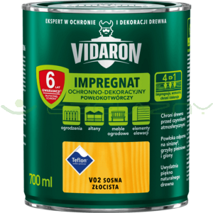 VIDARON Impregnat Powłokotwórczy - V02 Sosna Złocista - 0,7L