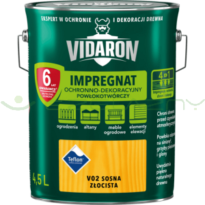 VIDARON Impregnat Powłokotwórczy - V02 Sosna Złocista - 4,5L