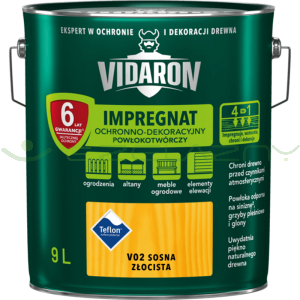 VIDARON Impregnat Powłokotwórczy - V02 Sosna Złocista - 9L