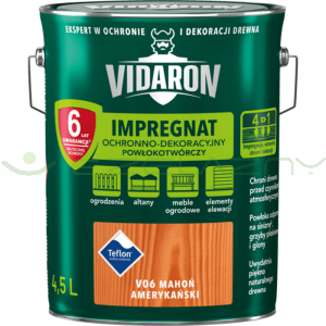 VIDARON Impregnat Powłokotwórczy - V06 Mahoń Amerykański - 4,5L