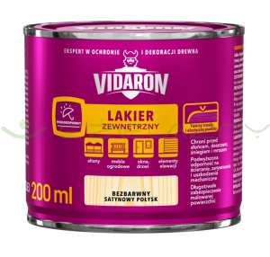 Vidaron lakier zewnętrzny 0,2L bezbarwny satynowy połysk