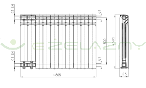Grzejnik aluminiowy Alice 500 zestaw 10 elementów KFA