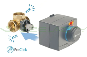 Zawór mieszający 3-drogowy ARV 384 ProClick 1" + siłownik Elektryczny ARM 343 ProClick