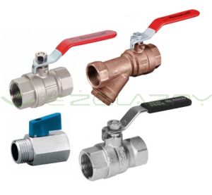 Zawory kulowe i przelotowe (1/2", 3/4", 1", 5/4", 6/4", 2")